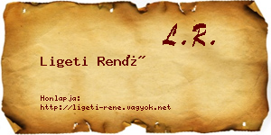 Ligeti René névjegykártya
